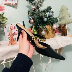 Like New Black Luxe Kitten Heels Size 5